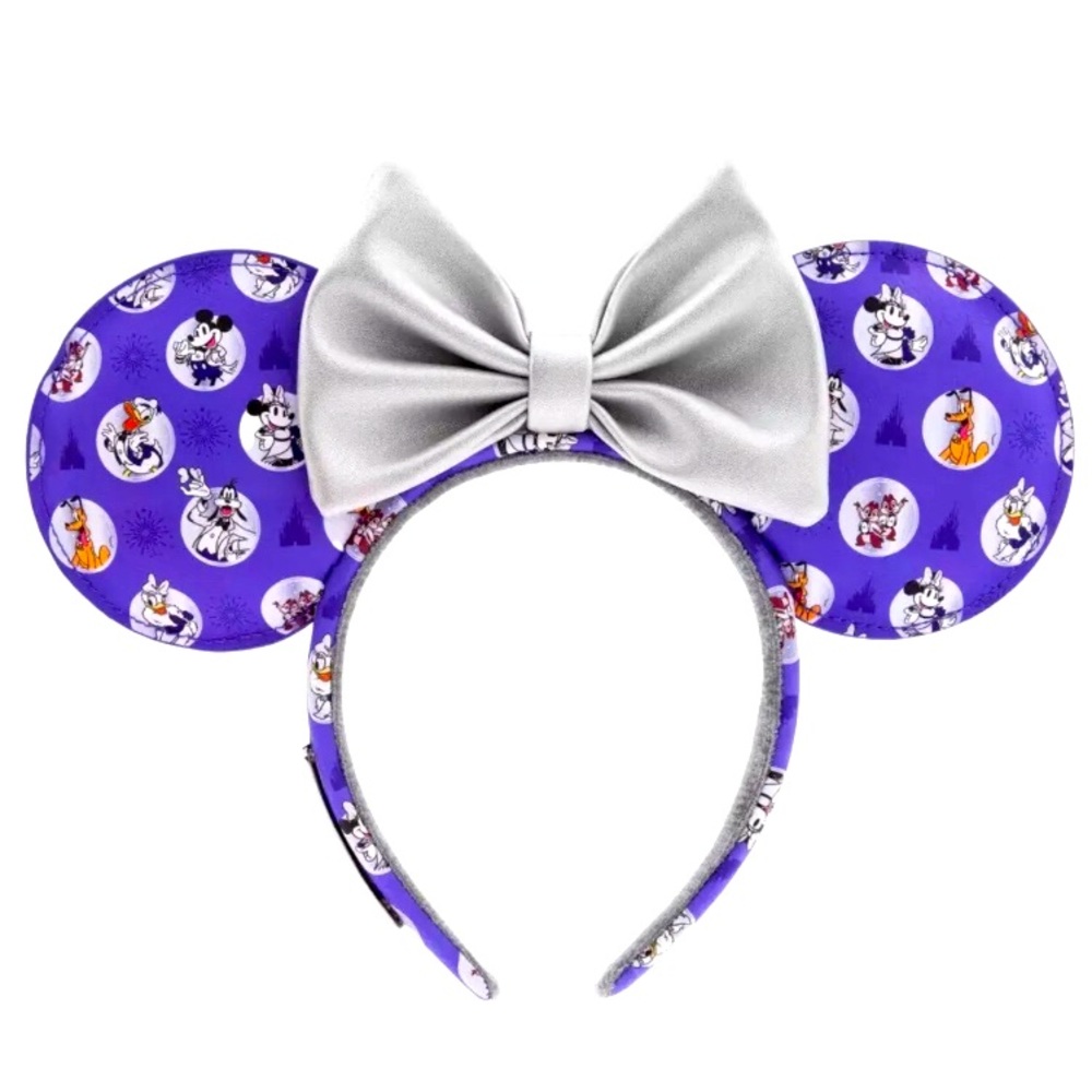 2023 Disney 100th Loungefly Platinum Purple Mickey & Friends Ears Headband NEW!